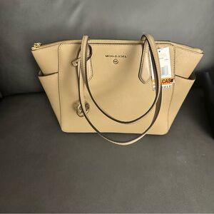 Michael Kors Tan Structured Leather Tote